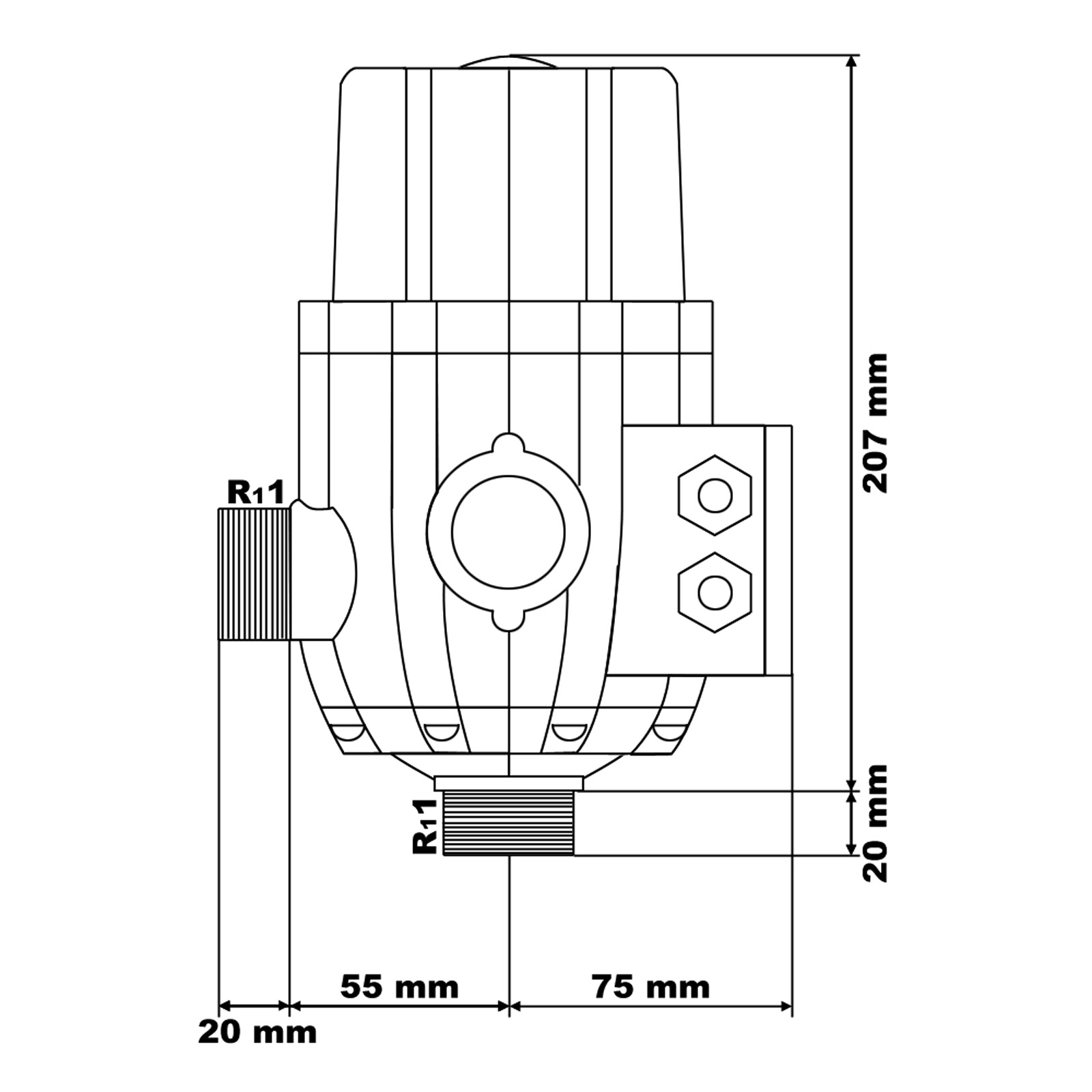 Druckschalter mit Kabel SKD-2D 230V 1-phasig Hauswasserwerk Brunnen